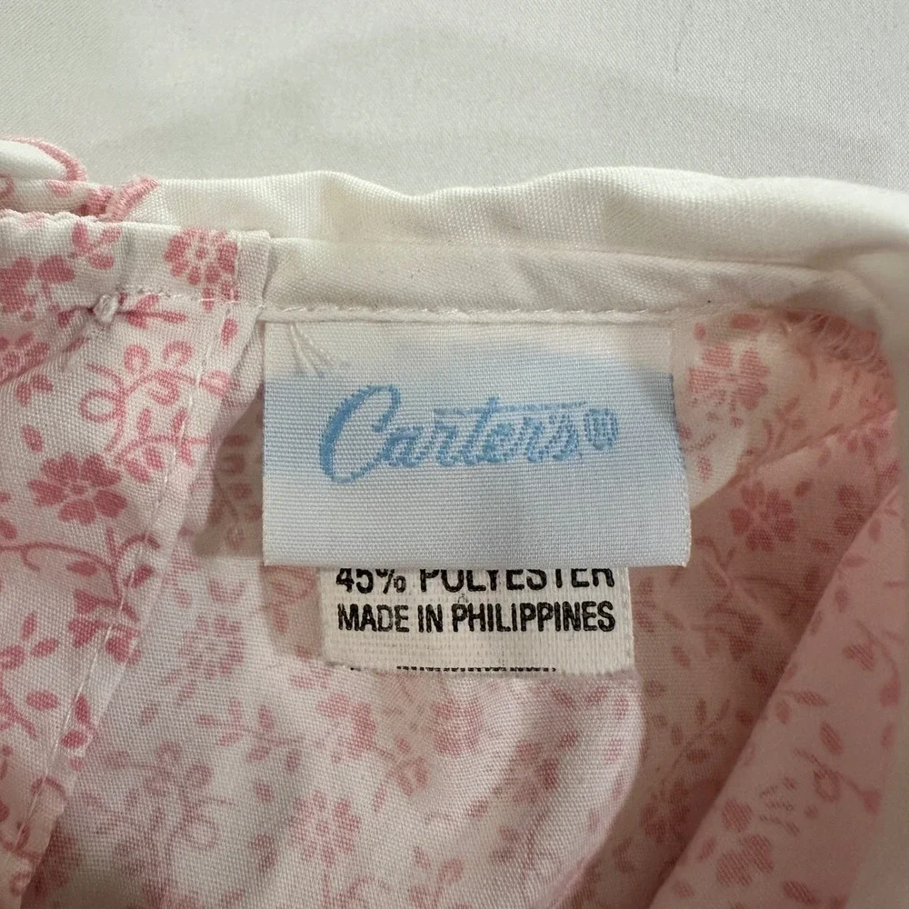 Carter's Baby Girl Romper Floral Smocked Vintage Peter Pan Collar Pink 18M
